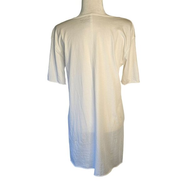 Eileen Fisher Size Small Lightweight Cotton T-Shirt Dress White Side Slits - Picture 3 of 8